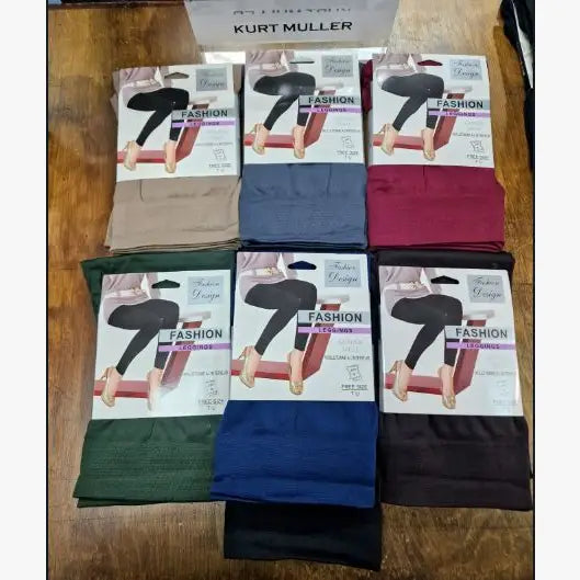 (6P.PACK) Plus Sized Fleece Lined Leggings