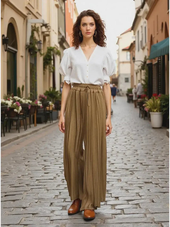 Premium Italian Plisse Wide Leg Palazzo Trousers (3P.PACK)