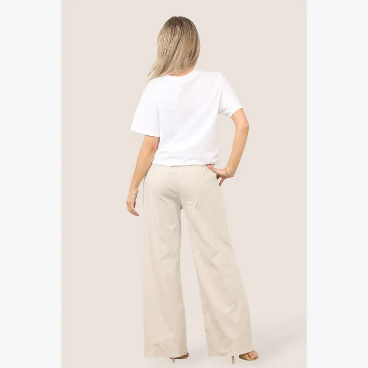 Plain Wide Leg Stretch Magic Trousers