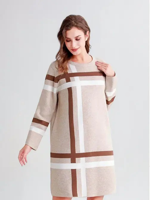 Classic Knitted Check Dress (2P.PACK)