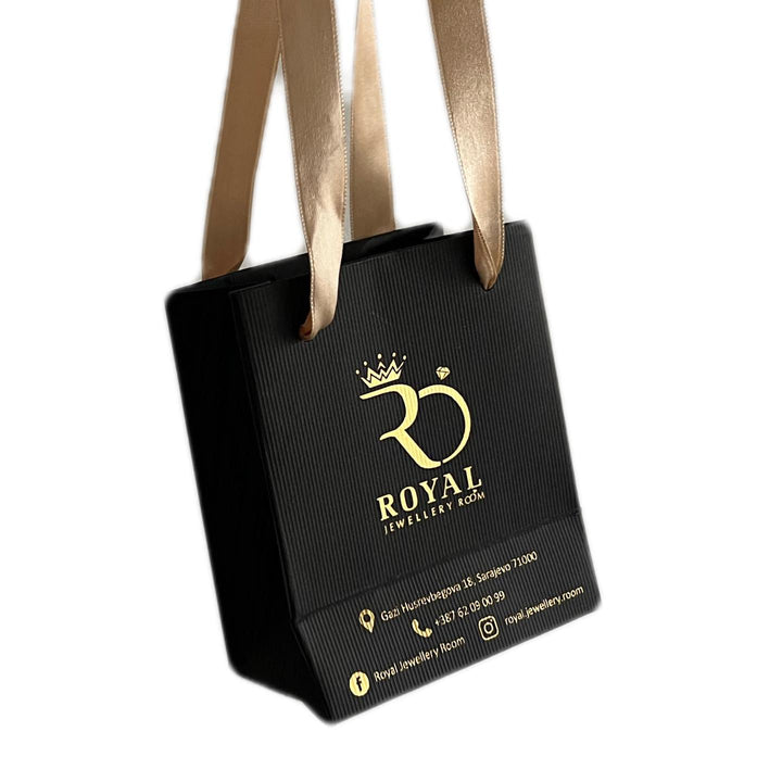 LUXURY KRAFT PAPER JEWELLERY CARRIER BAGS 17 cm - 25 cm - 8 cm (inc VAT) - jqwholesale.com