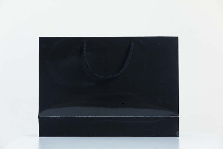 Glossy Black Rope Boutique Carrier Bags - jqwholesale.com