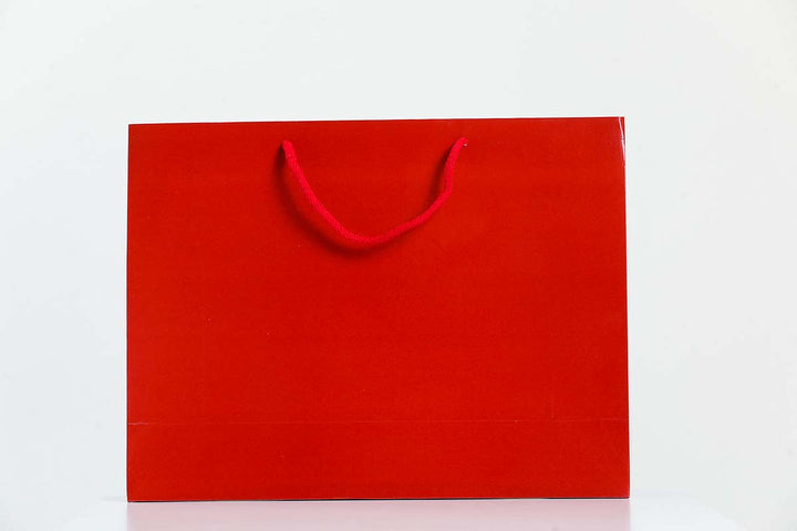Gloss Red Laminated Carrier Bags Wholesale - jqwholesale.com