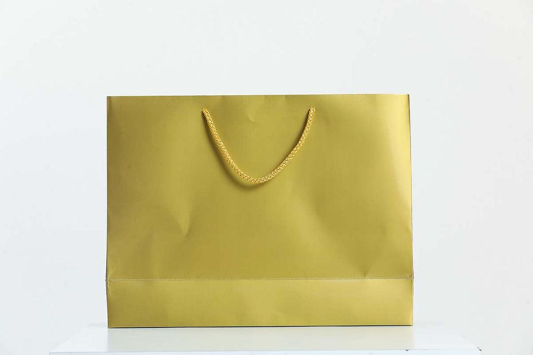 Gloss Gold Laminated Boutique Carrier Bags Wholesale - jqwholesale.com