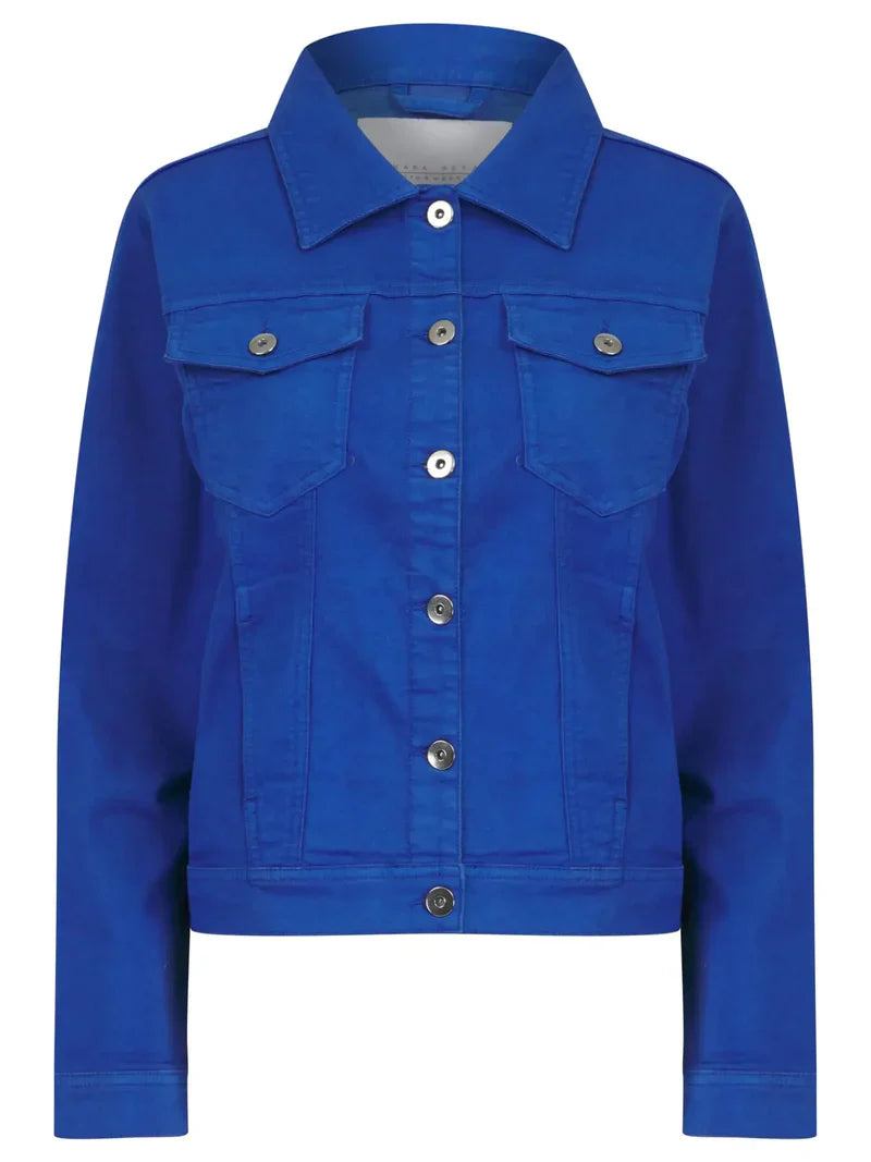 (7P.PACK) Royal Blue Denim Cotton Stretch Jacket
