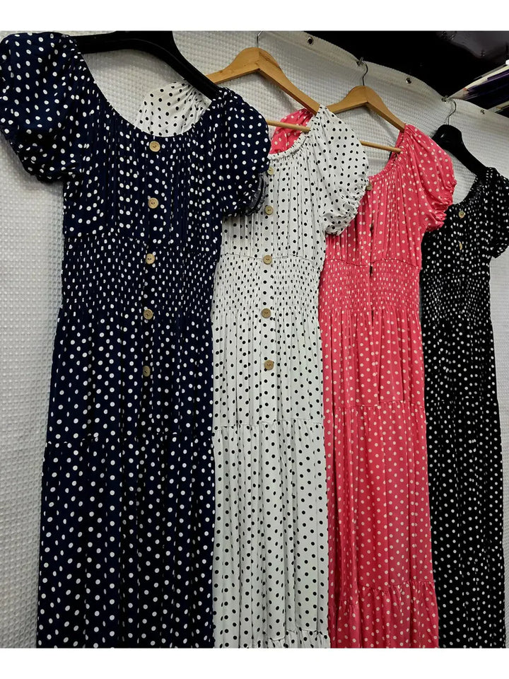 Polka Dot Bardot Maxi Dress