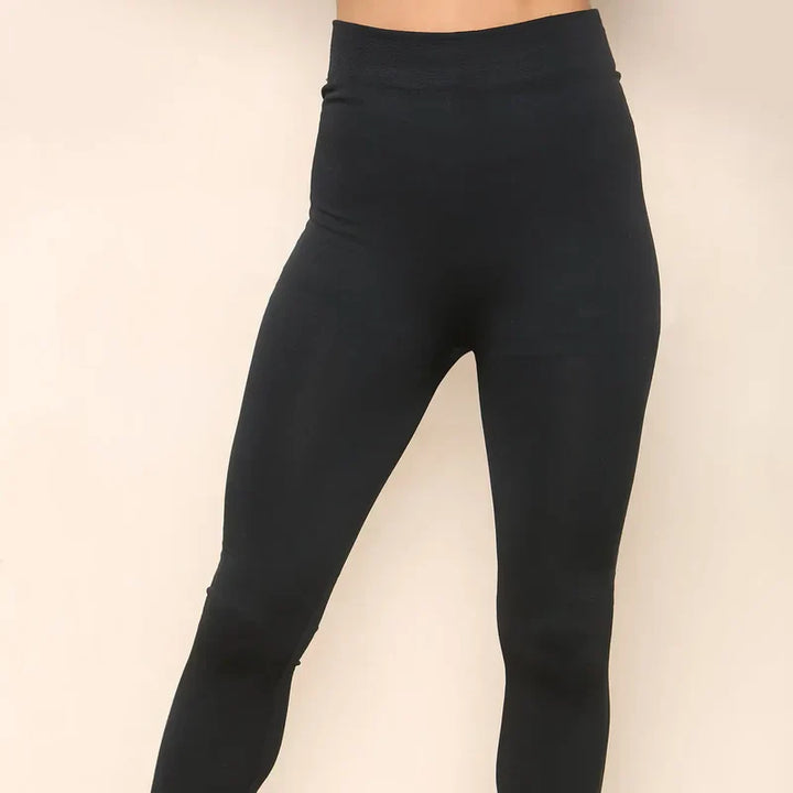 (6P.PACK) Plus Sized Fleece Lined Leggings