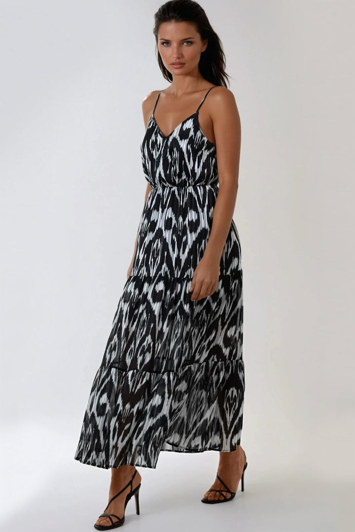 Black Strappy Wrap Maxi Dress - jqwholesale.com