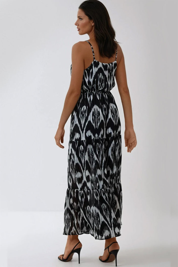 Black Strappy Wrap Maxi Dress - jqwholesale.com