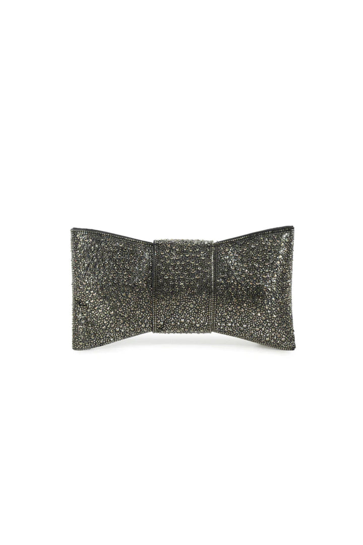 Black Diamante Bow Clutch Bag - jqwholesale.com