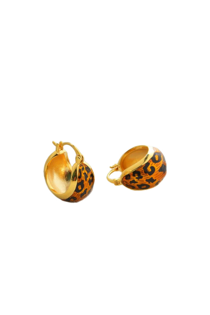 Gold Leopard Hoop Earrings - jqwholesale.com