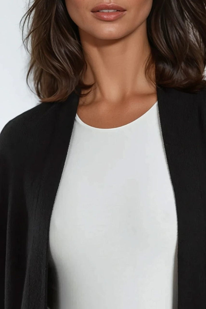 Black Knit Cardigan with Pockets - jqwholesale.com