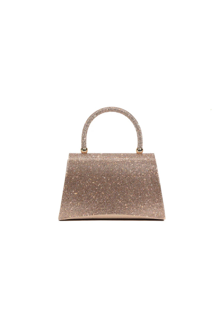 Rose Gold Glitter Top Handle Evening Bag - jqwholesale.com
