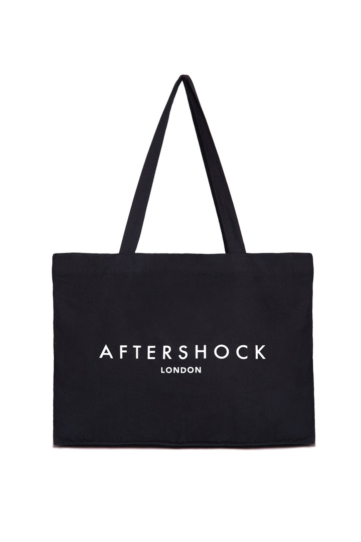Black Logo Canvas Tote Bag - jqwholesale.com