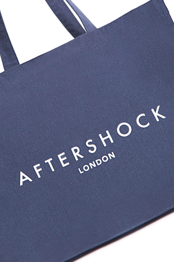 Navy Logo Canvas Tote Bag - jqwholesale.com