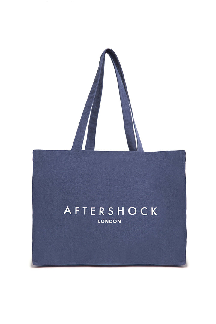 Navy Logo Canvas Tote Bag - jqwholesale.com