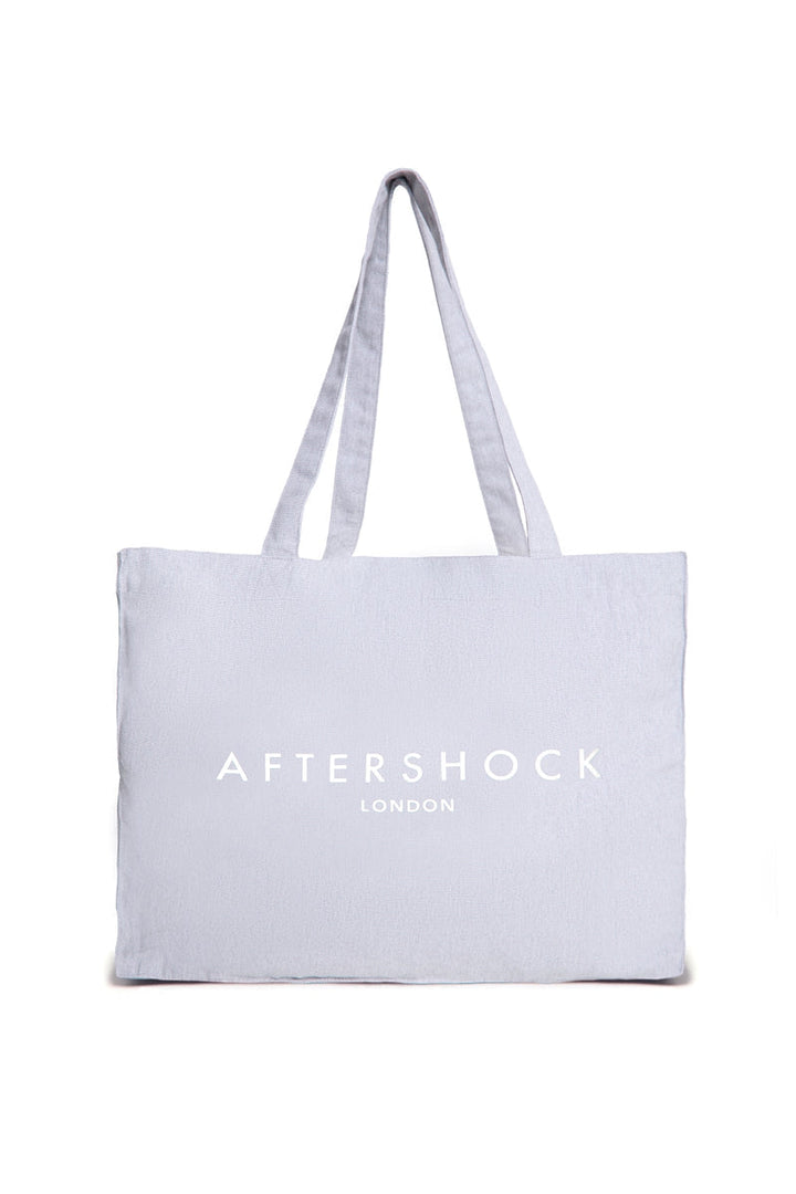 Silver Grey Logo Canvas Tote Bag - jqwholesale.com