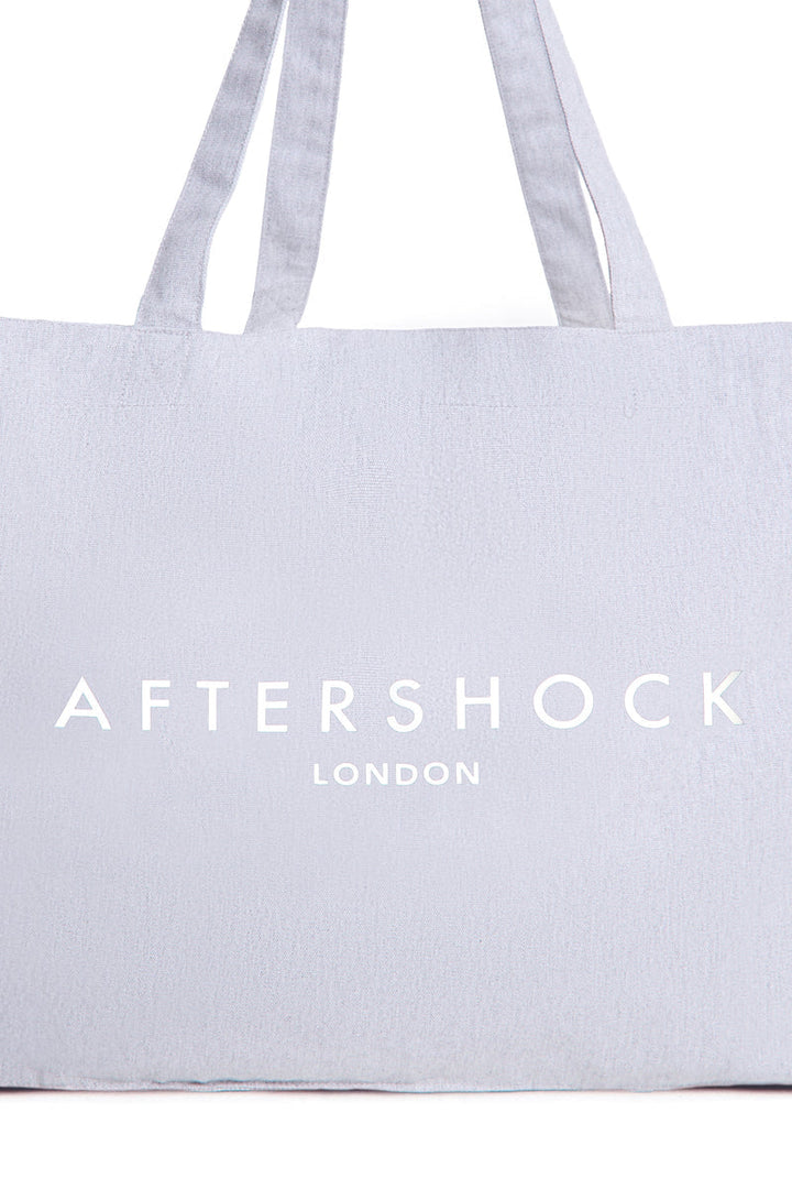 Silver Grey Logo Canvas Tote Bag - jqwholesale.com