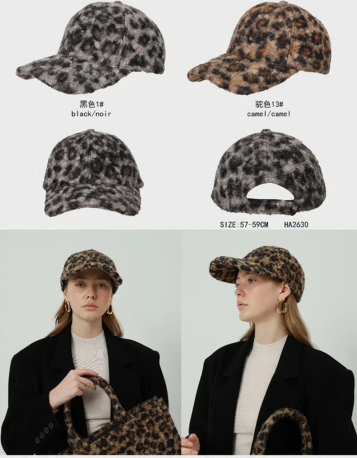 (2P.PACK) Boucle Leopard Print Baseball Cap Hat