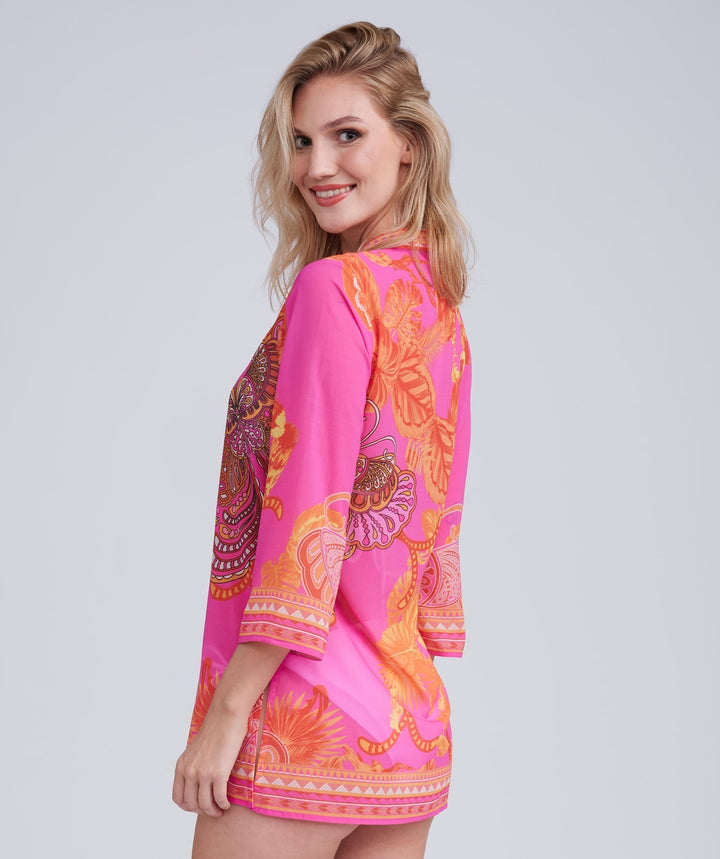 Carriba Cover up - Pink - jqwholesale.com
