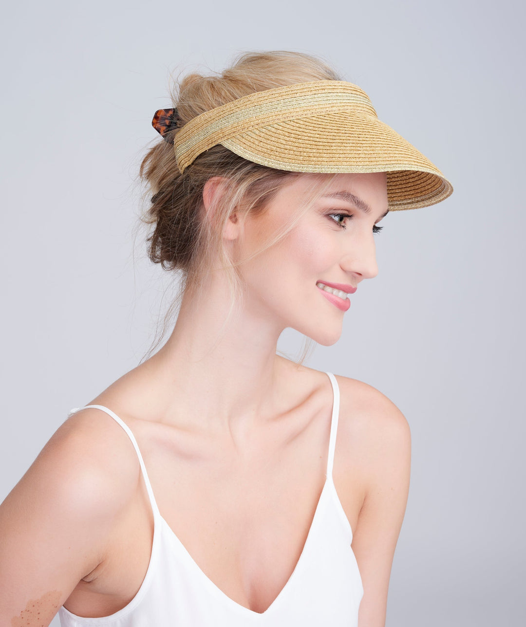 Cohen Visor - Natural/Gold - jqwholesale.com