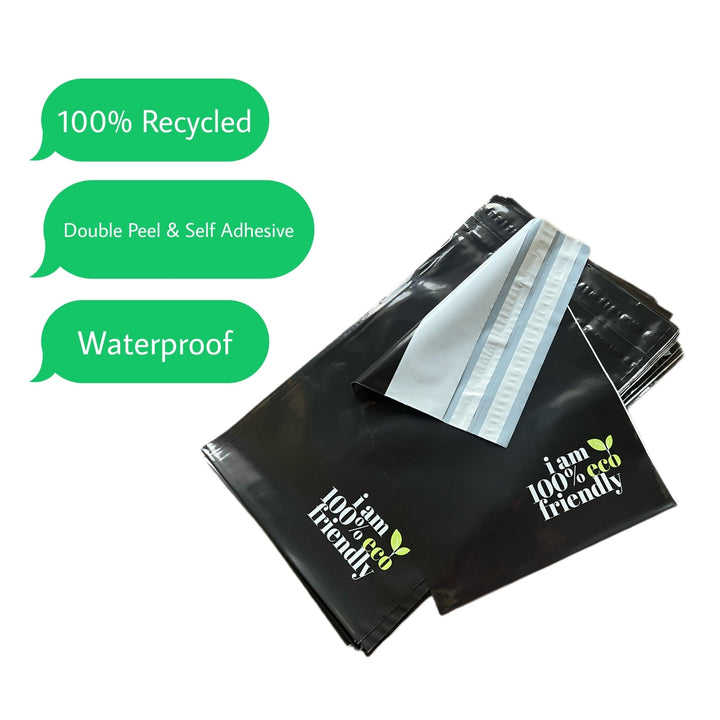 Biodegradable Mailing Bags 100% with Double Peel & Seal Tape, Eco Friendly Postage & Packaging Bags, 30 cm x 40 cm + 7 cm