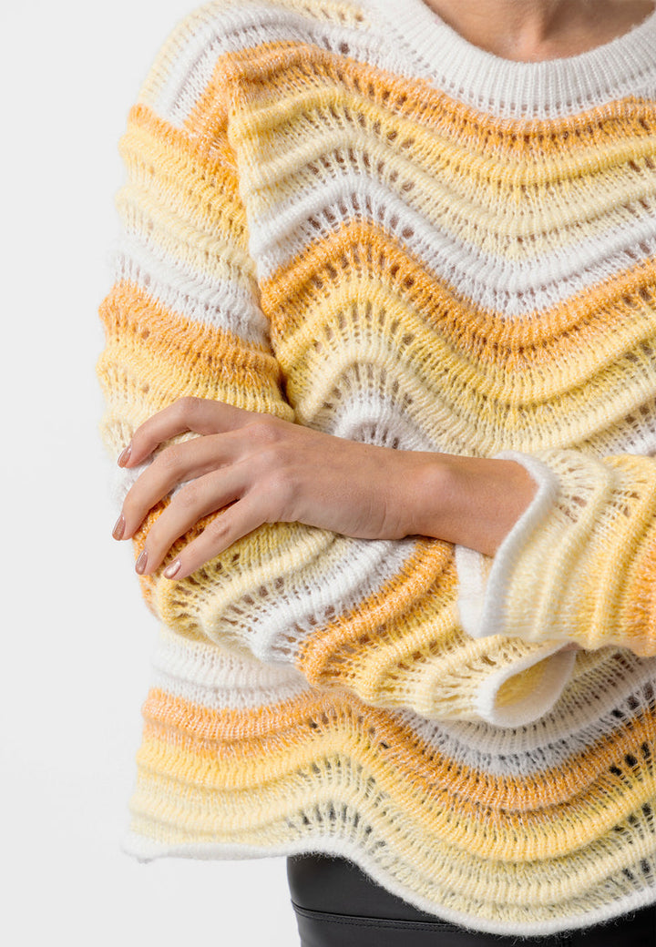 Wavy Yellow Ombre Knit Jumper - ANGELEYE