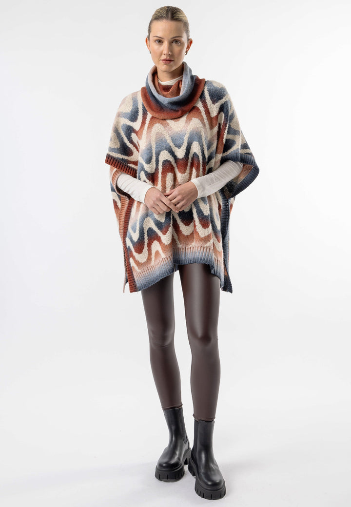 (2P. PACK) Californian Roll Neck Batwing Poncho - jqwholesale.com