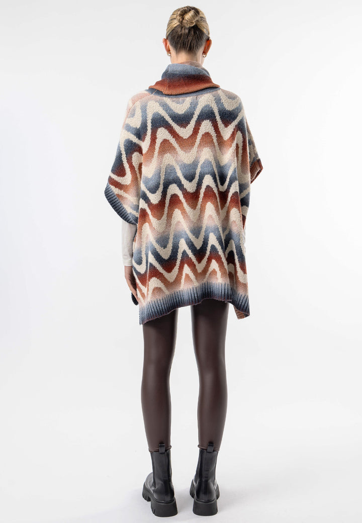 (2P. PACK) Californian Roll Neck Batwing Poncho - jqwholesale.com