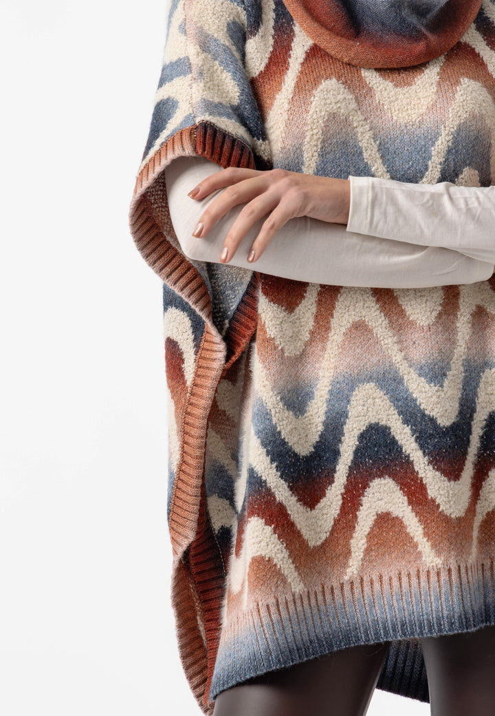 (2P. PACK) Californian Roll Neck Batwing Poncho - jqwholesale.com