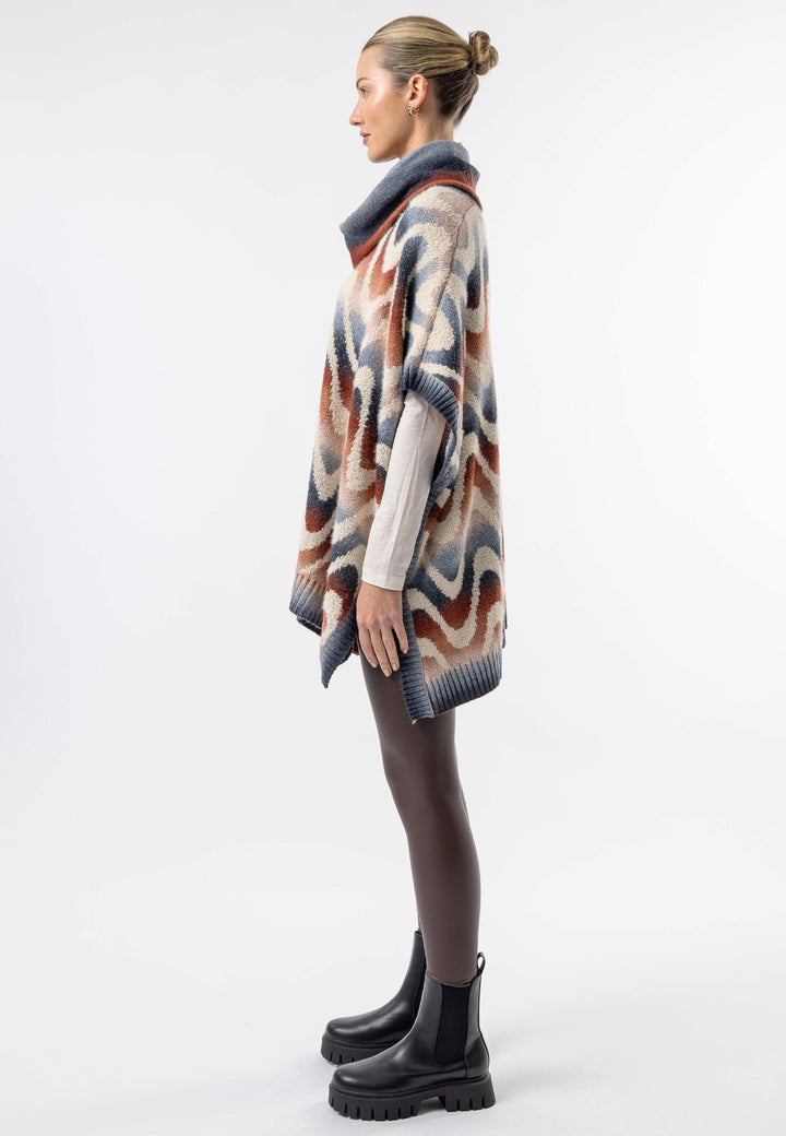 (2P. PACK) Californian Roll Neck Batwing Poncho - jqwholesale.com