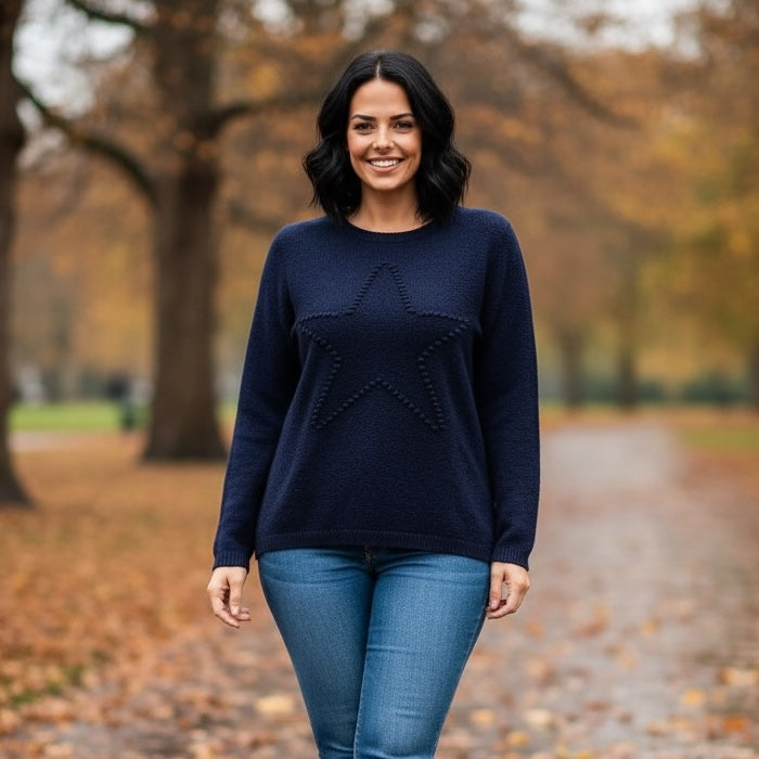 Sasha Star Alpaca Soft Touch Crew Knit Jumper