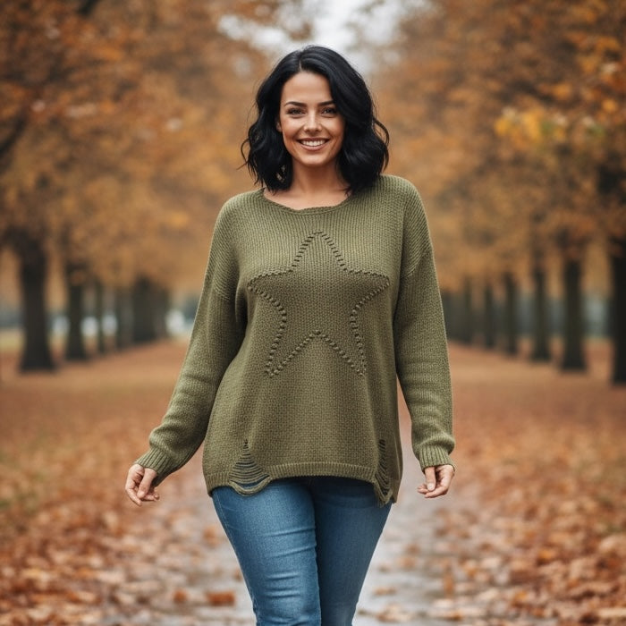 Sasha Star Alpaca Soft Touch Crew Knit Jumper