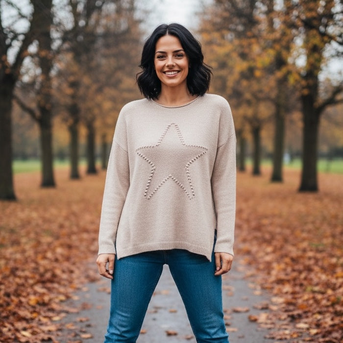 Sasha Star Alpaca Soft Touch Crew Knit Jumper