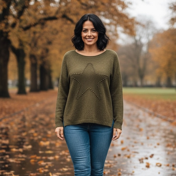 Sasha Star Alpaca Soft Touch Crew Knit Jumper