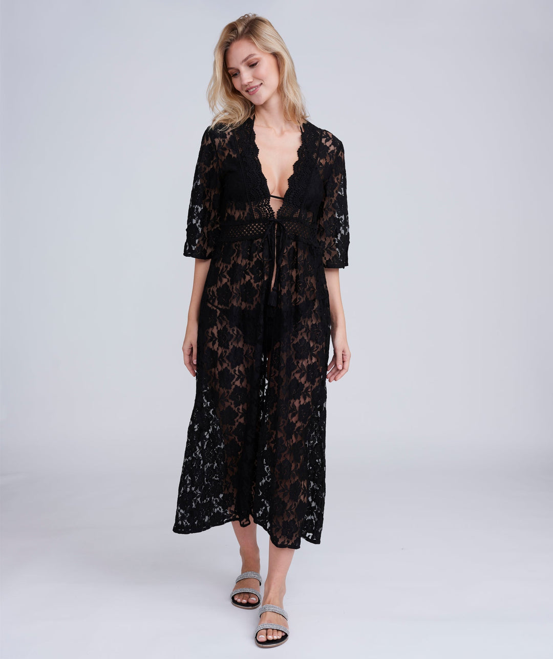 Ola Maxi Kimono - Black