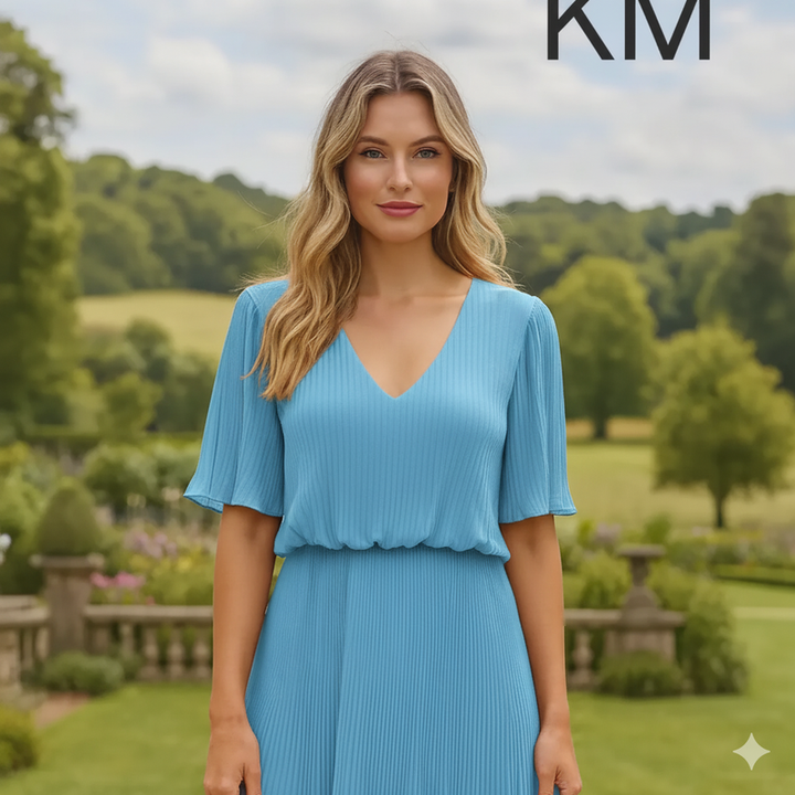Plain Plissee Pleated Layered Maxi Dress