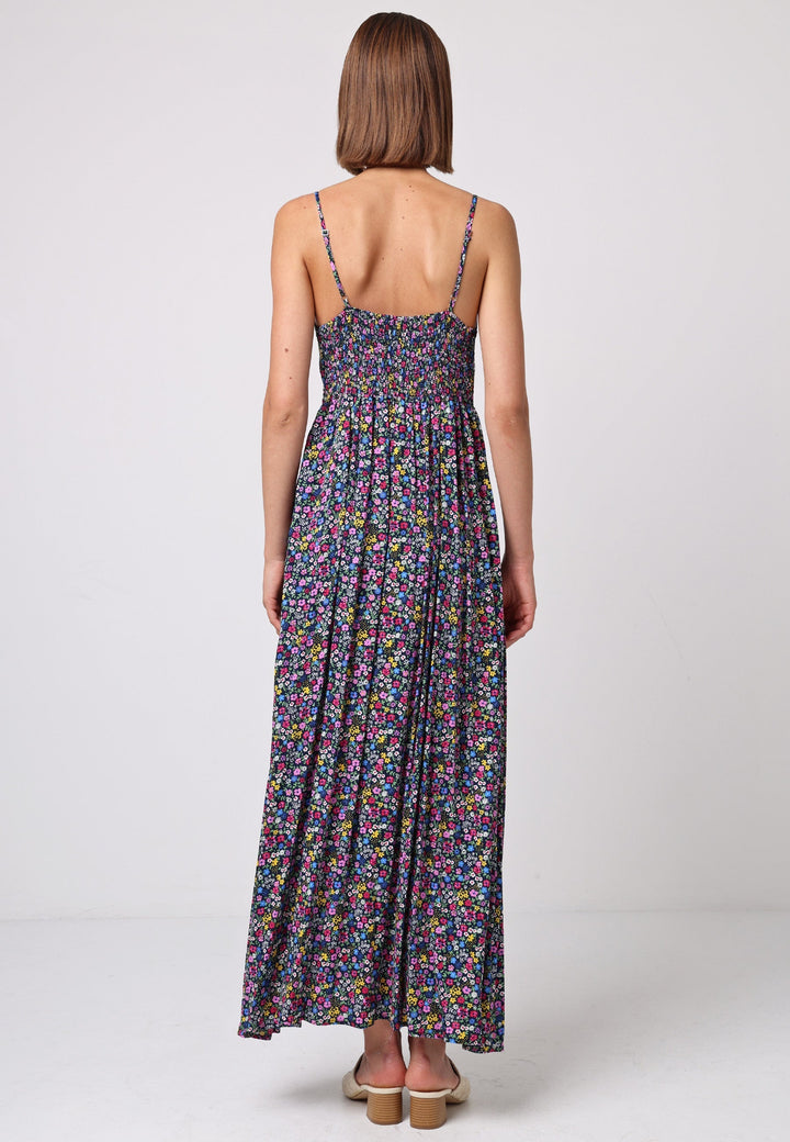 Cami Shirred Back Button Detail Maxi Dress - ANGELEYE