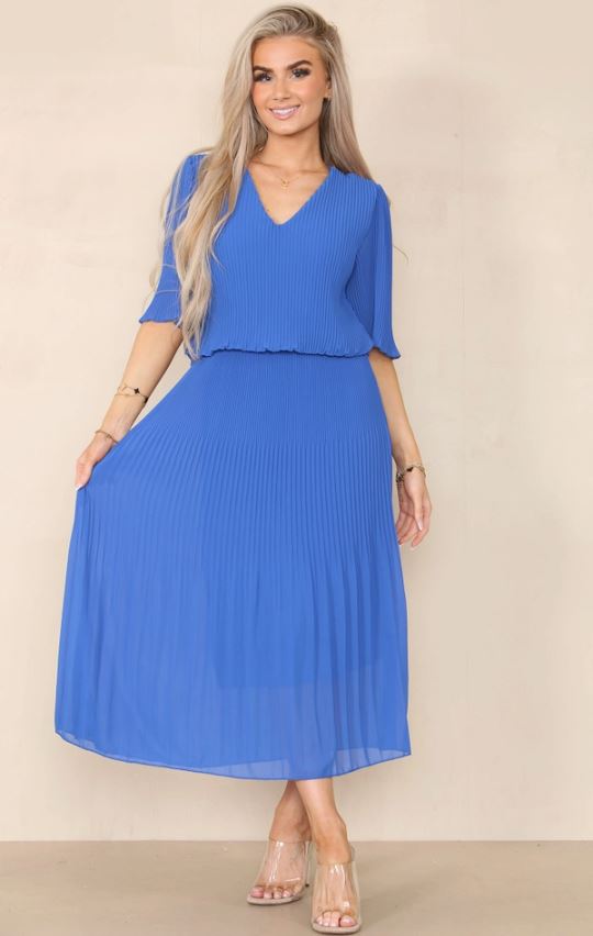Plain Plissee Pleated Layered Maxi Dress