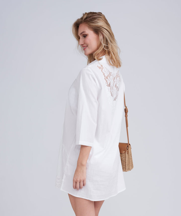 Rochelle Beach Shirt - White - jqwholesale.com