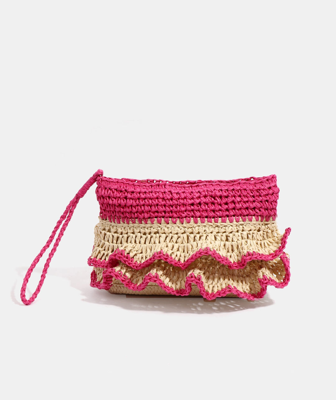 Saffira Clutch Bag - Sand/ Hot Pink - jqwholesale.com