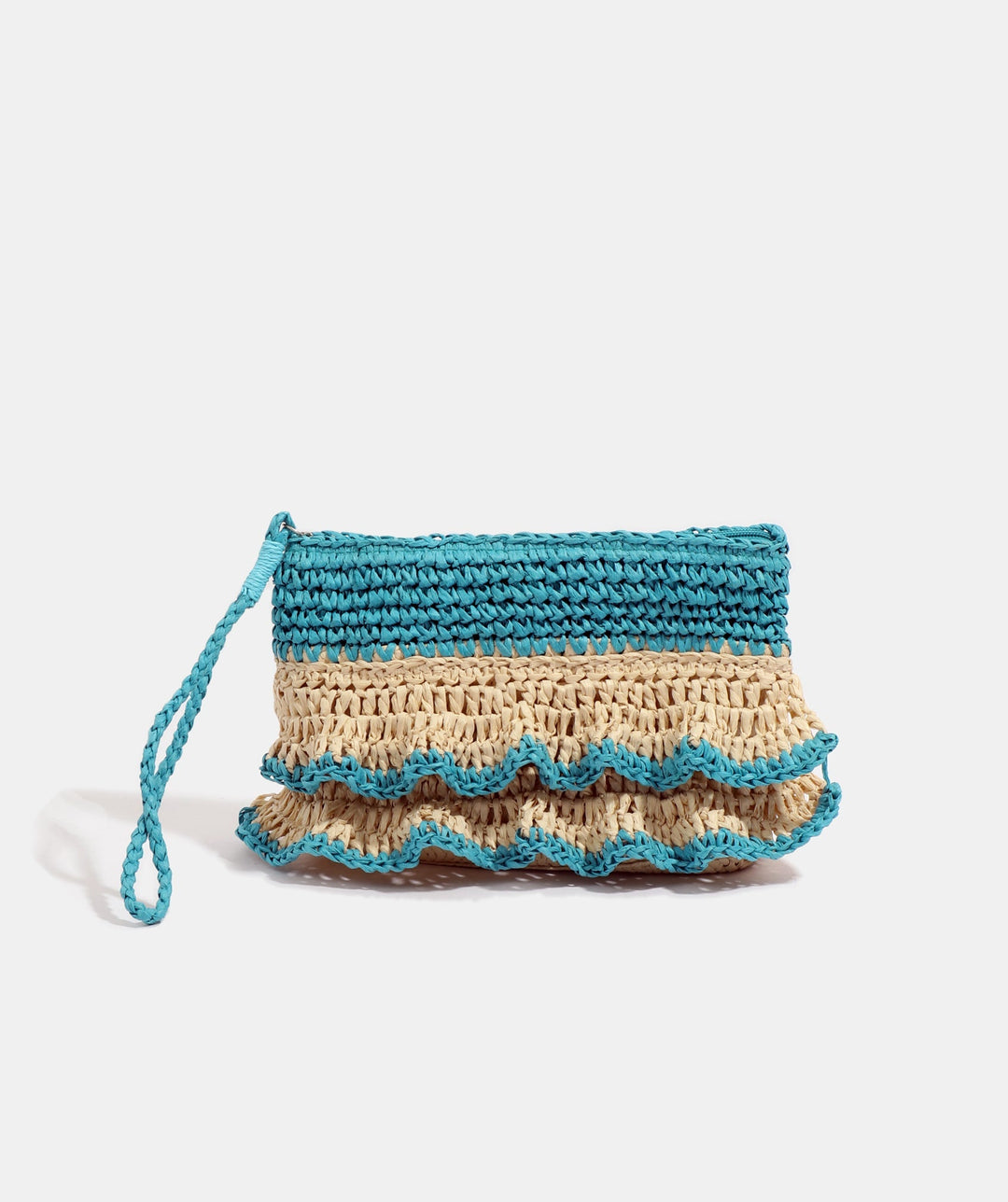 Saffira Clutch Bag - Sand /Pale Turquoise - jqwholesale.com