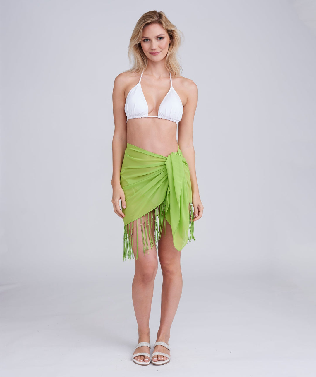 San Remo Beaded Sarong - Lime