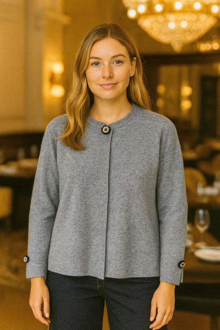 Crystal button Cardigan Soft Knit Cape (2P.PACK)