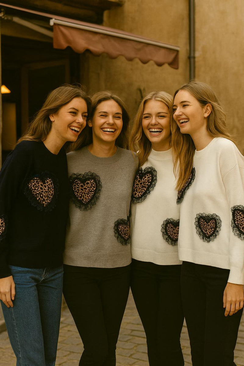 3D Leopard Heart Frill Jumper (2p.pack)