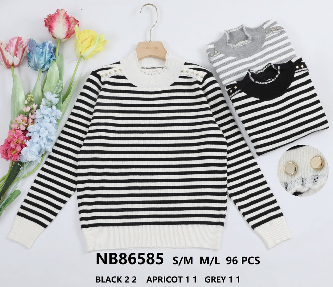 Stripe Zara Gold Stud Knit (2p.pack)