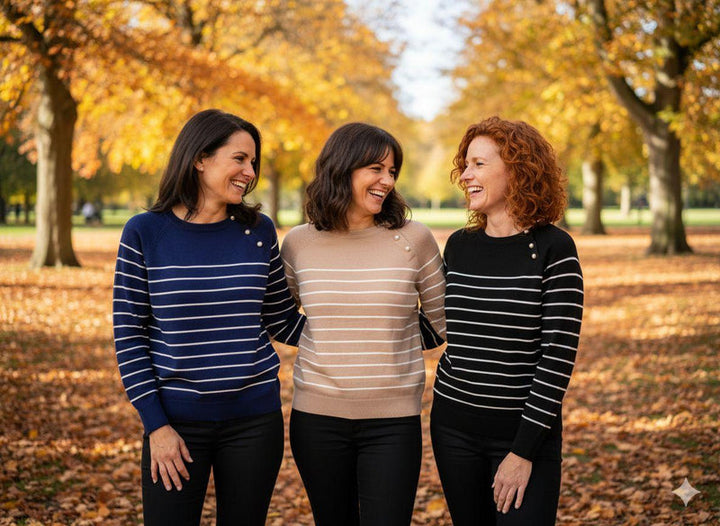 Pearl Trim Stripe Knit (2p.pack)