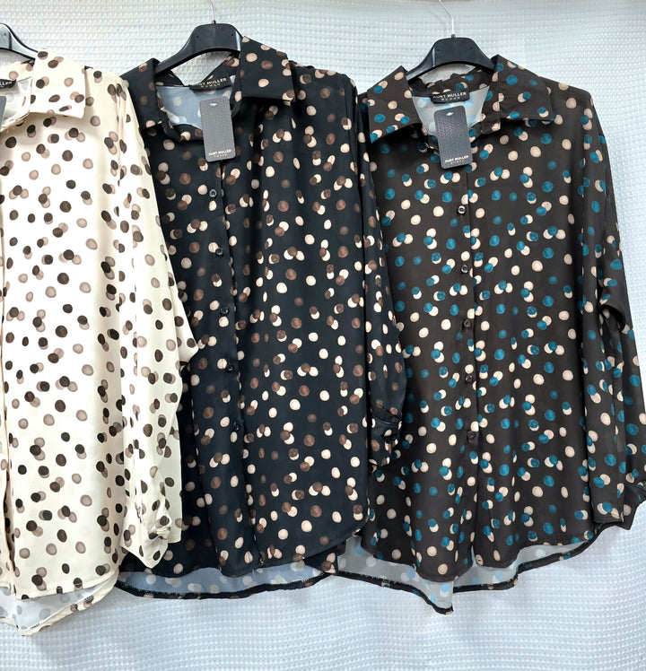 Tonal Polka Dot Print Shirt