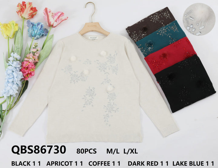 Pom Crystal Burst Knit Jumper (2p.pack)