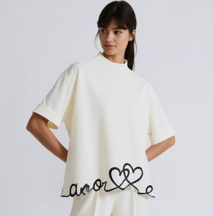 Heart Cornelli Trim Turtle Neck Knit (2p.pack)